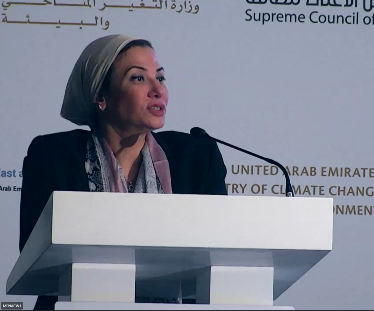 Minister Yasmine Fouad at MENA CLimate Week 