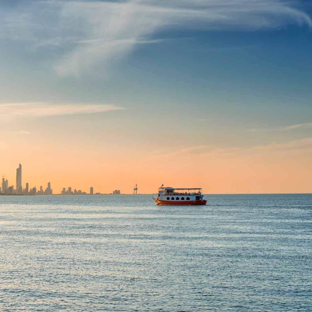 Boat approaching Kuwait City. Photo: iStock