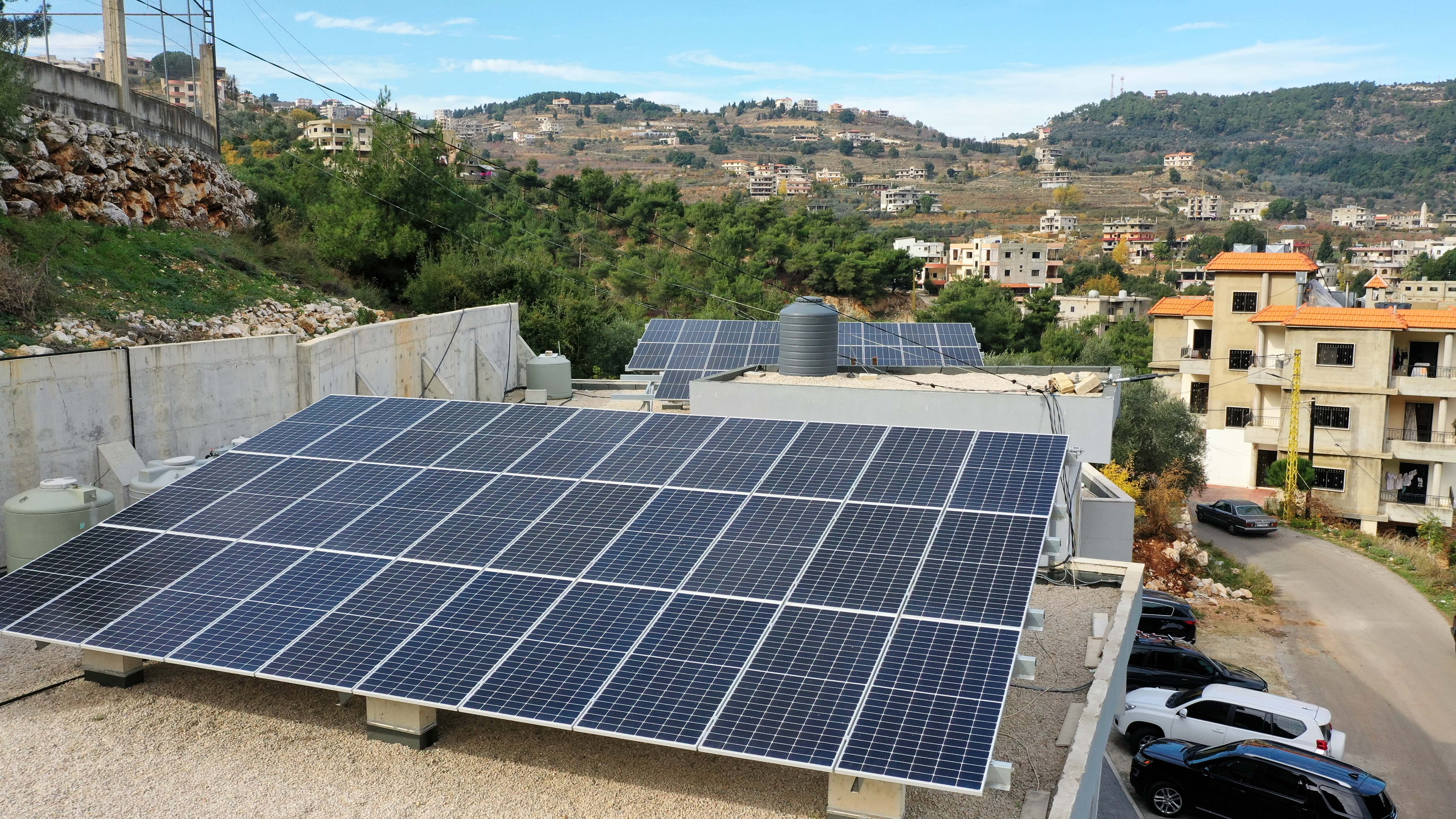 solar panels on the roof