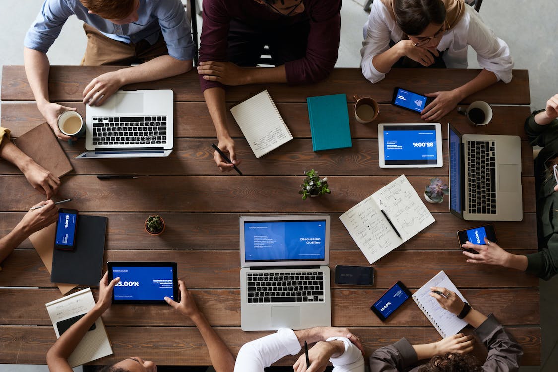 People having a meeting