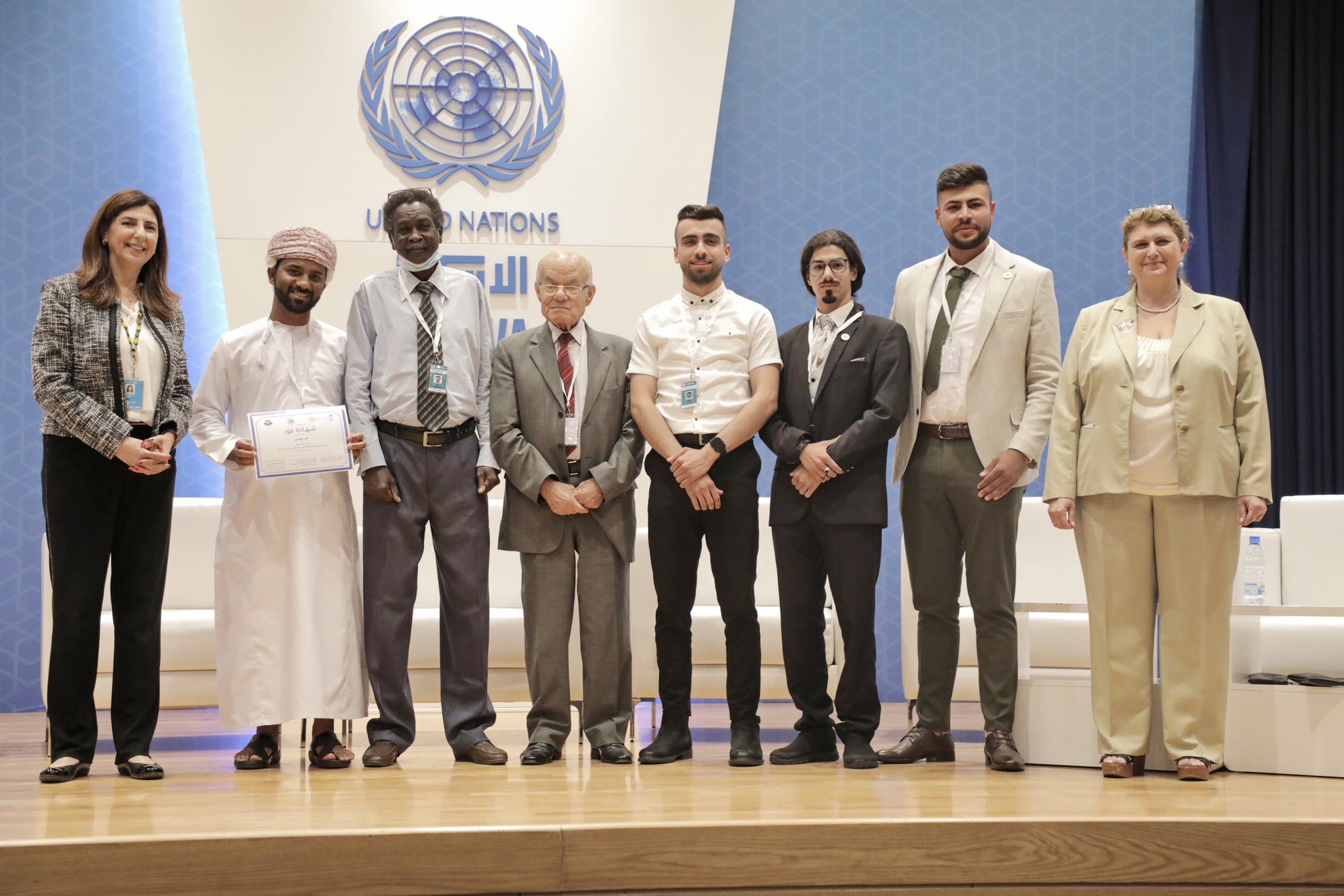 Winners of the youth challenge on combating desertification and drought in the Arab region launched in April