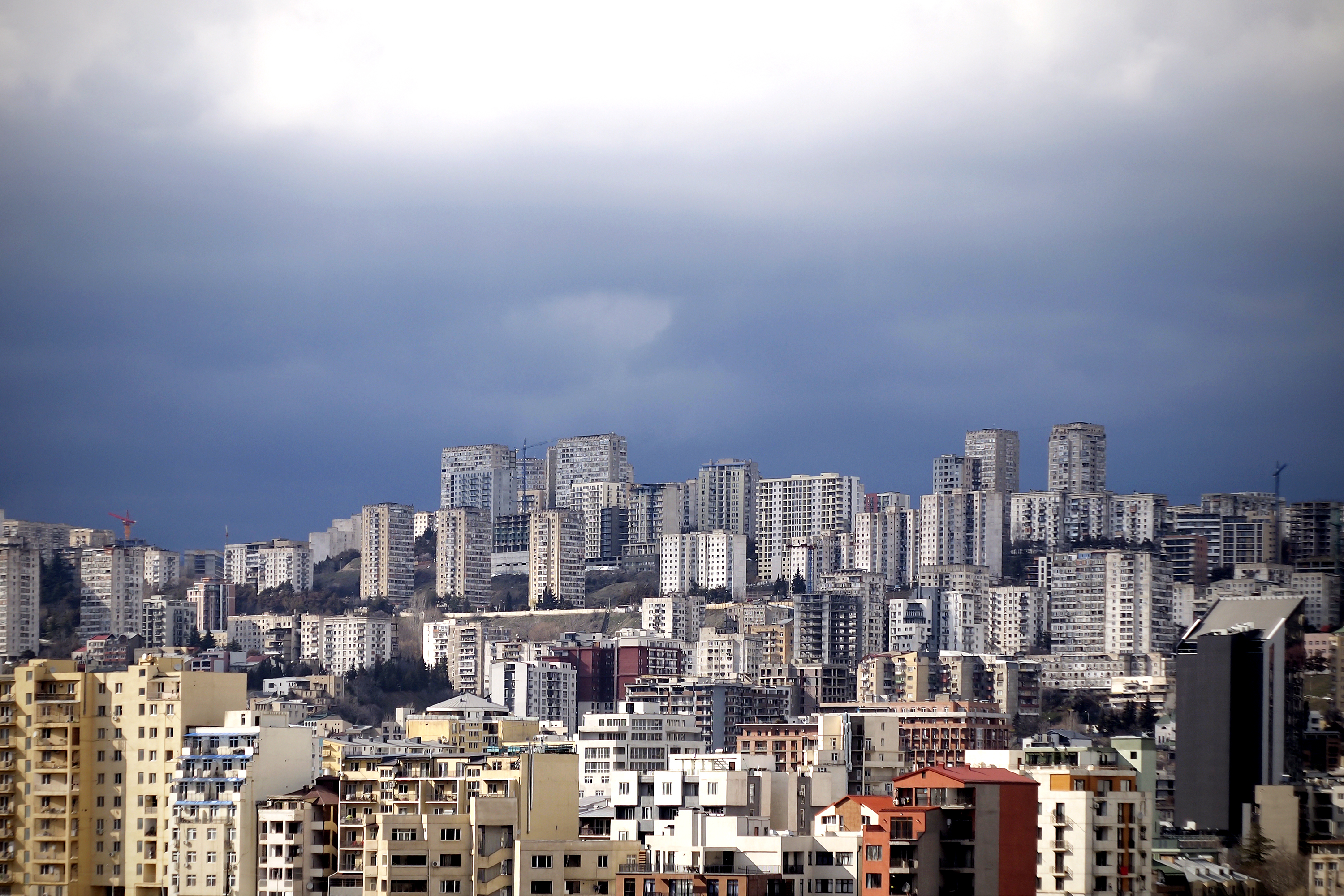 Stormy clouds over a city