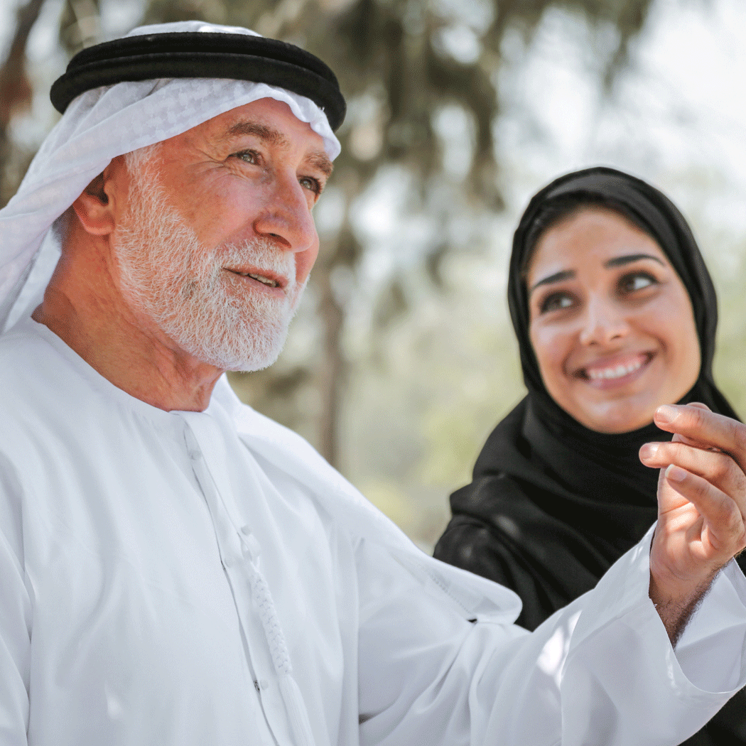 Older person and daughter