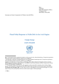 Fiscal policy response to public debt in the Arab region cover