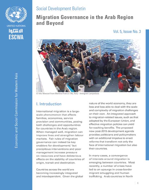 Migration Governance in the Arab Region and Beyond Vol. 5, Issue No. 3