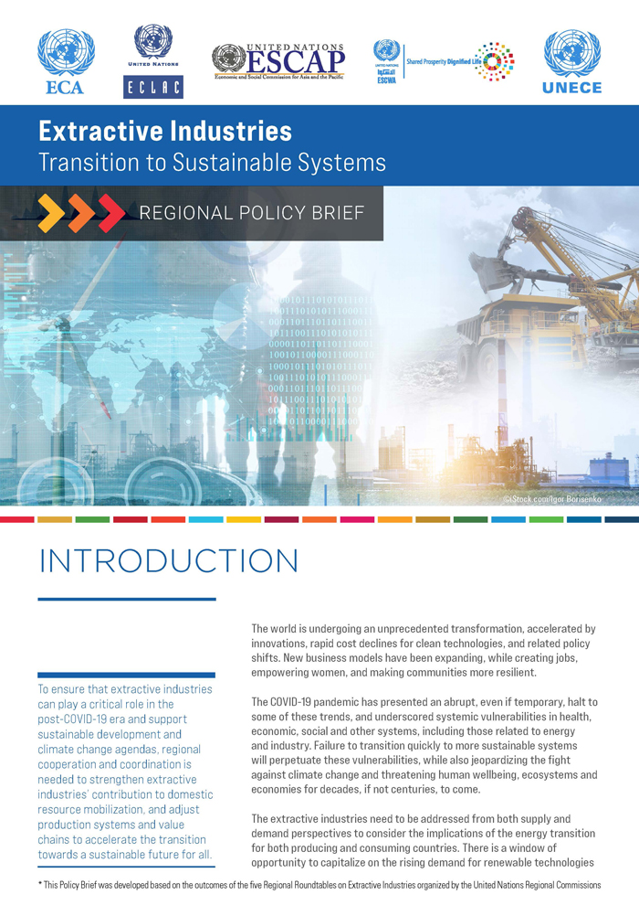 Extractive Industries: Transition to Sustainable Systems