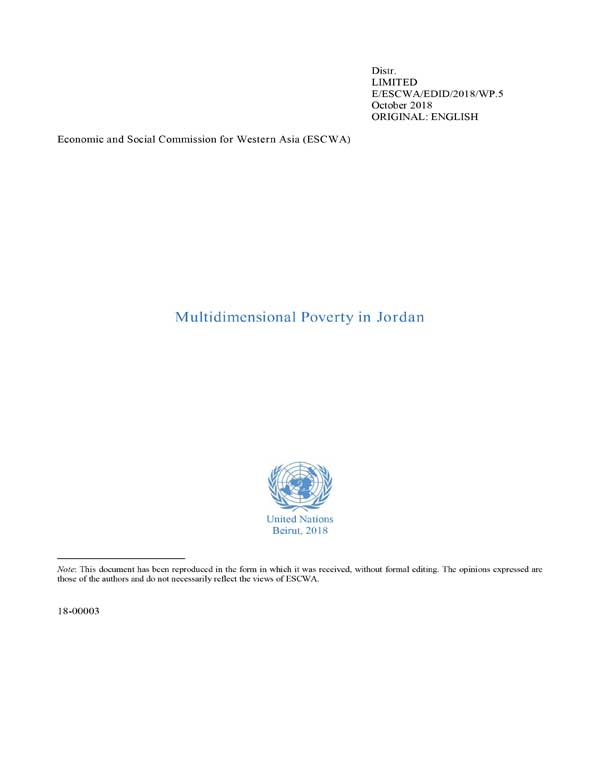 Multidimensional Poverty Profile: Jordan cover