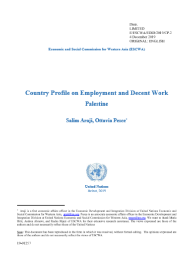 Country Profile on Employment and Decent Work: Palestine 