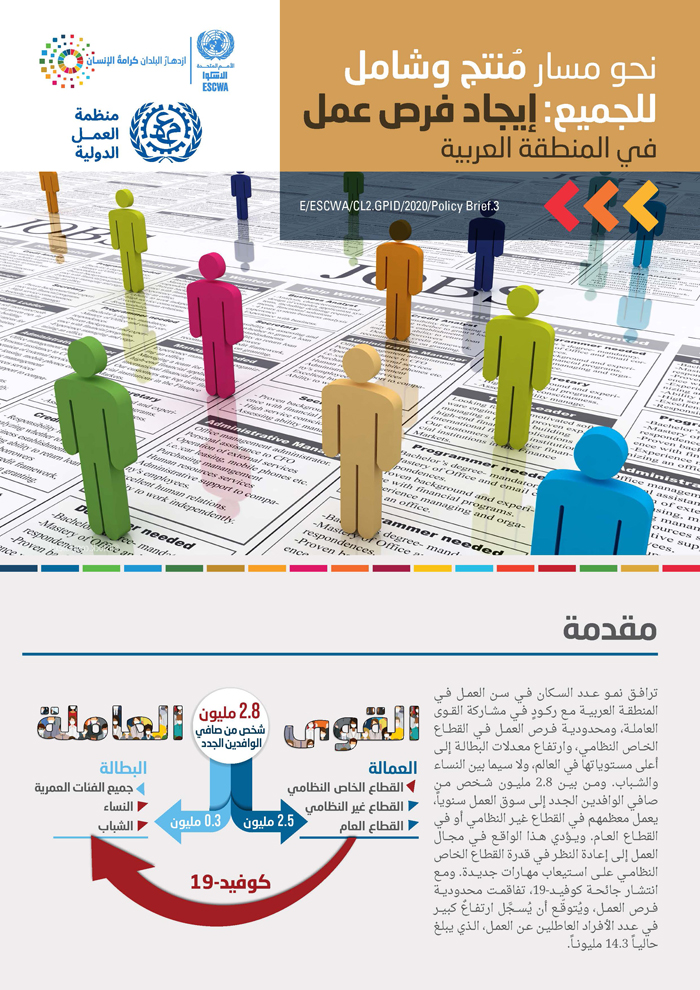 نحو مسار مُنتج وشامل للجميع:إيجاد فرص عمل في المنطقة العربية: موجز السياسات