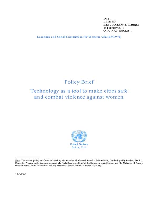 Technology as a tool to make cities safe and combat violence against women cover